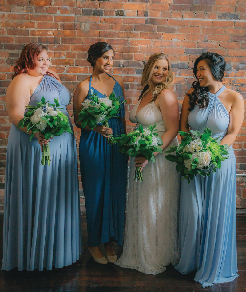 blue bridesmaid dresses ivy and sakura