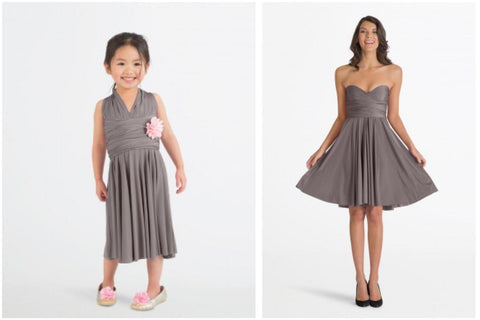 Henkaa's Sakura midi dress and its equivalent junior bridesmaid dress