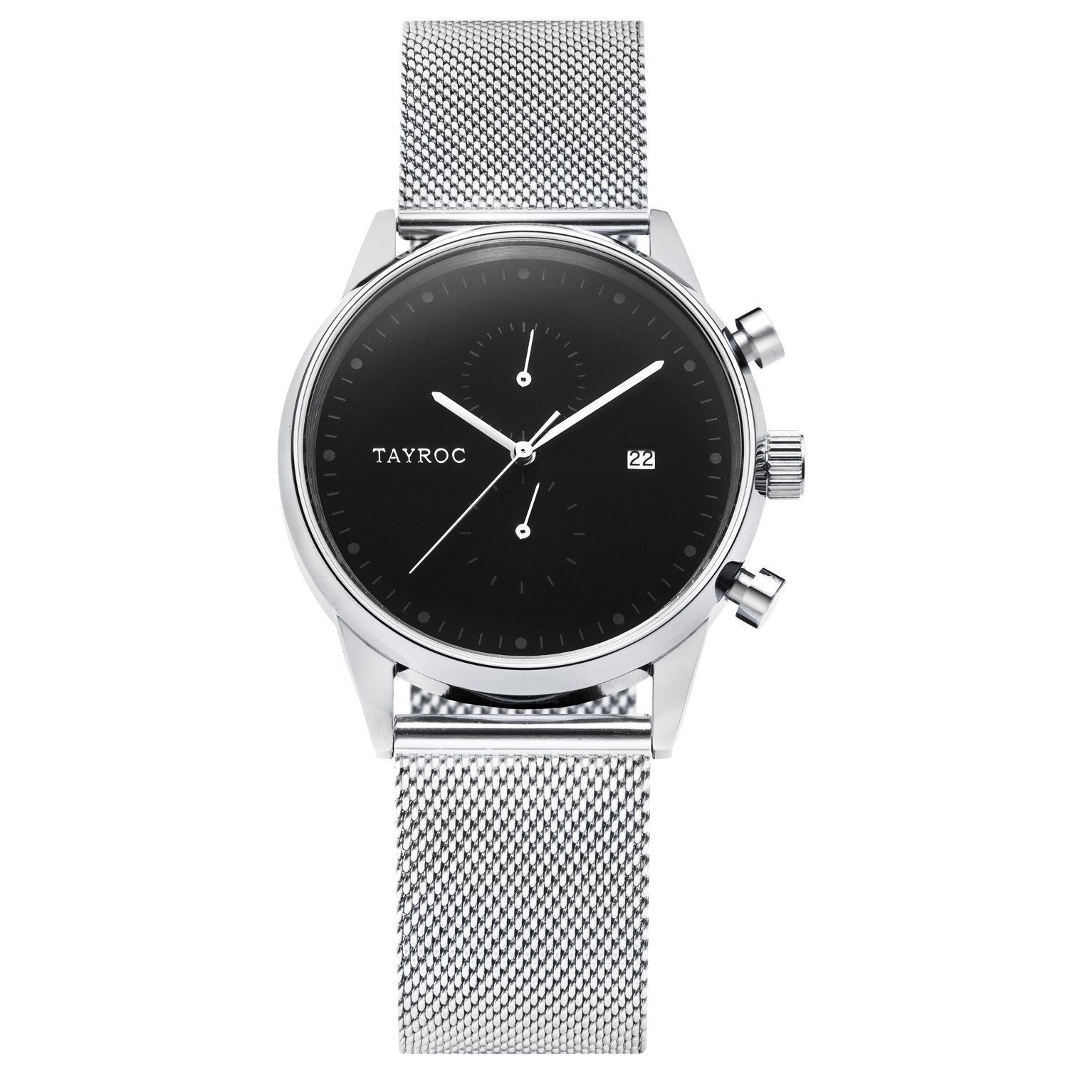Mens Silver & Black Chronograph Watch - TXM088 – Tayroc US