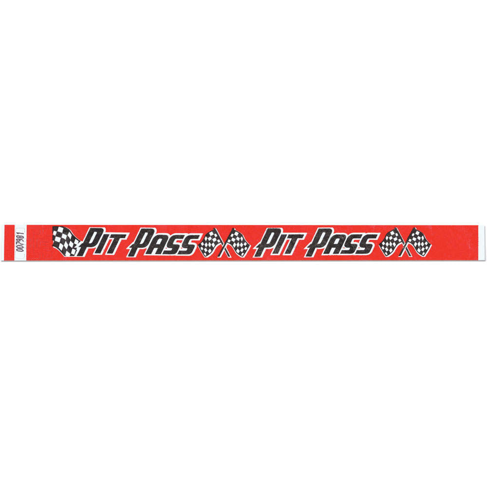 Tytan-Band® Expressions Tyvek Wristbands 3/4" Pit Pass Design NTX16 (500/Pack)