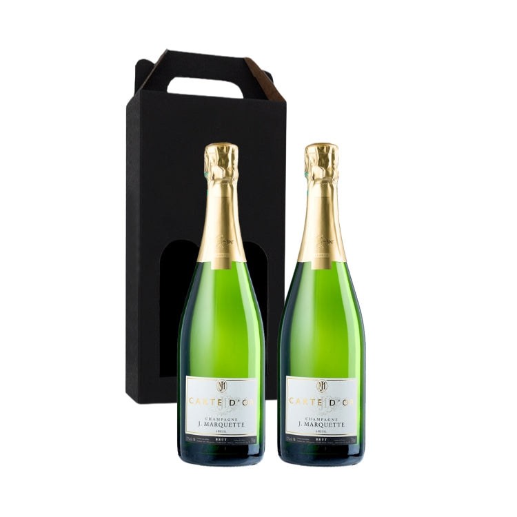 Billede af Vingave 2 fl. Champagne, J. Marquette - Carte D'or Brut i gaveæske