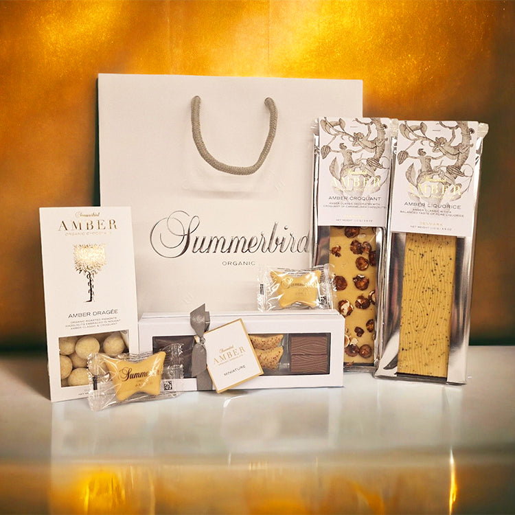 Billede af All about Amber - gavepose med Amber chokolade fra Summerbird
