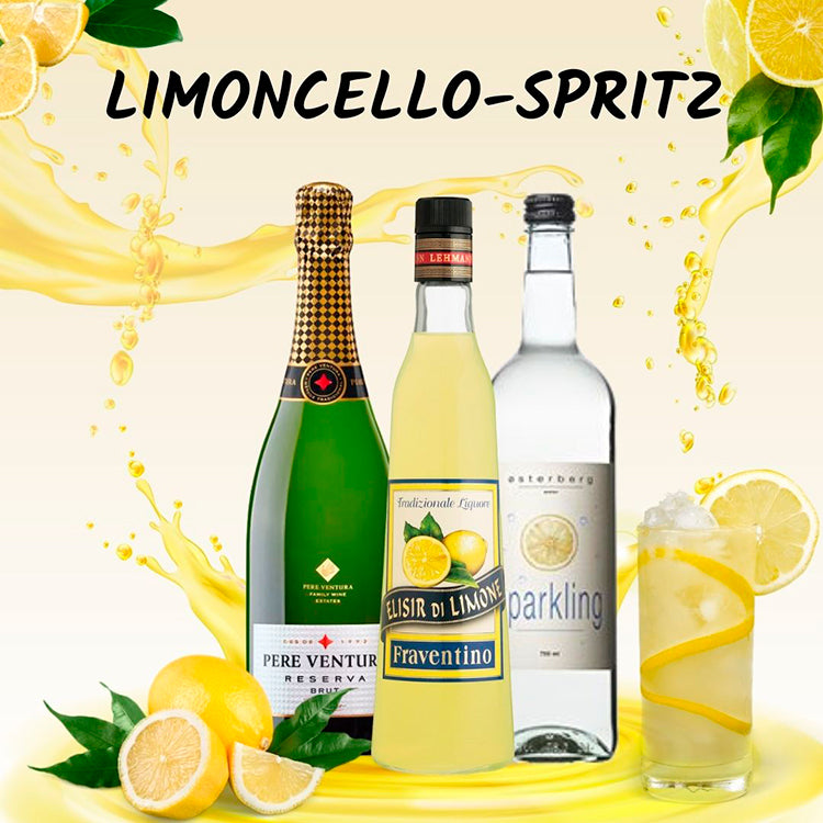 Limoncello Spritz drinkpakke - Indpakning i sort gaveæske