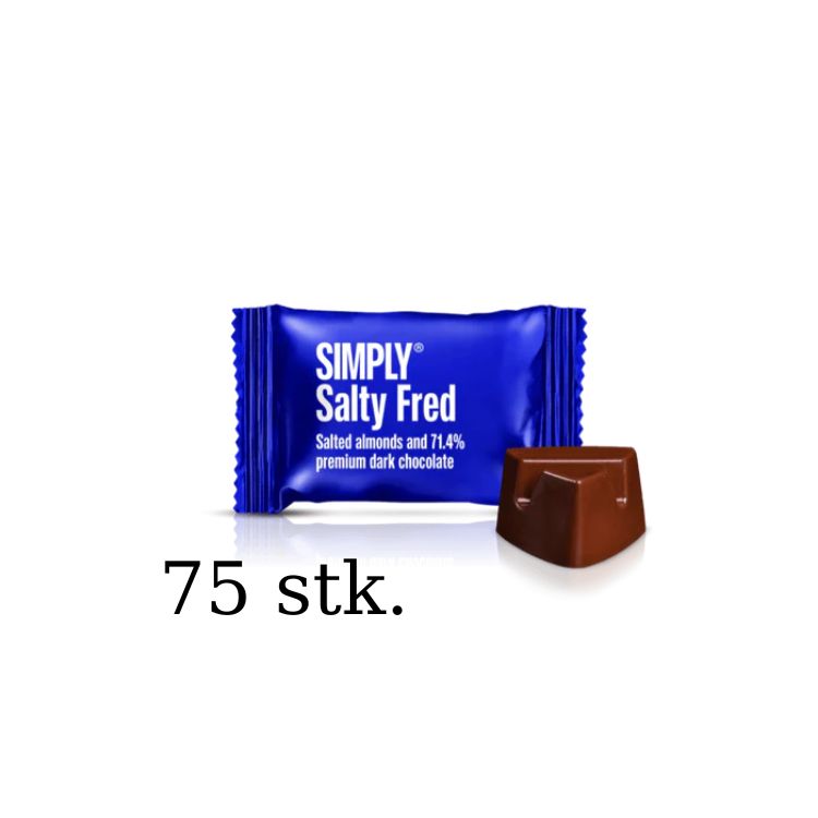 Se Simply Chocolate - Salty Fred Small One STORKØB (75 STK) hos Delikatessehuset