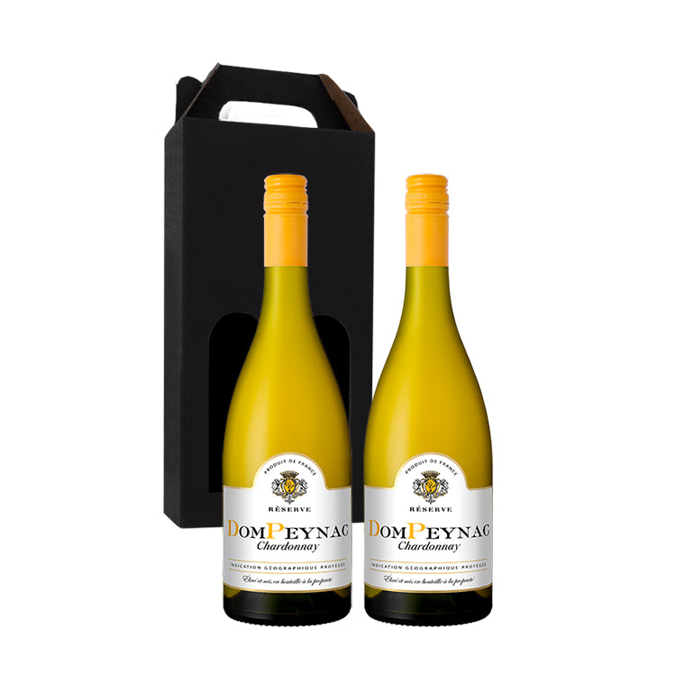 Vingave hvidvin, Dom Peynac - Chardonnay Blanc, 2 flasker i gaveæske