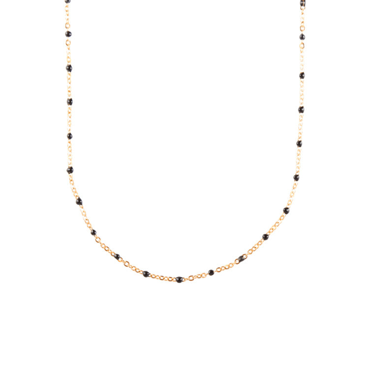 Billede af Smuk halskæde med små sorte perler - By Stær
