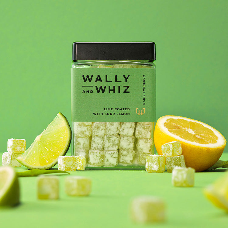 Billede af Wally & Whiz vingummi - Lime m. syrlig citron (stor)