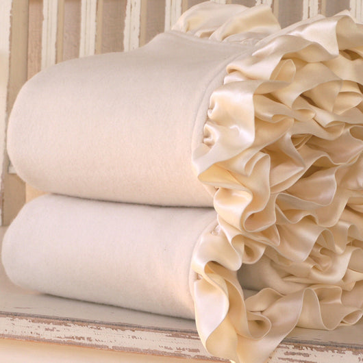 Organic Baby Blankets with Silk Ruffle 