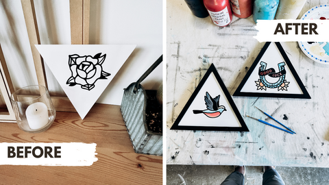 before and after watercolour tattoo design DIY Kit