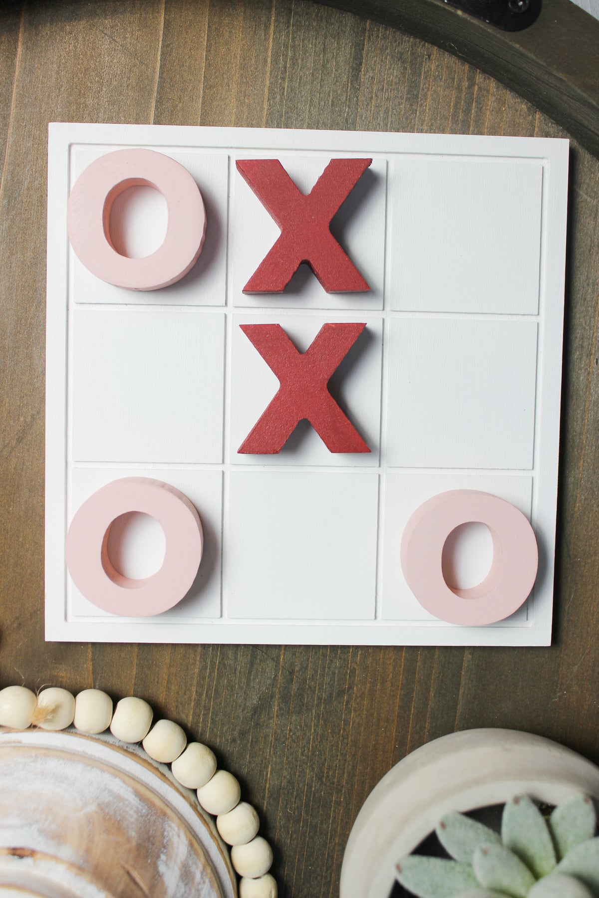 Tic Tac Toe Game, 5x5 Tic tac Toe Box with Glass Lid, Coffee Table Game, Family Board Games, Wood Tic Tac Toe for Kids Adults