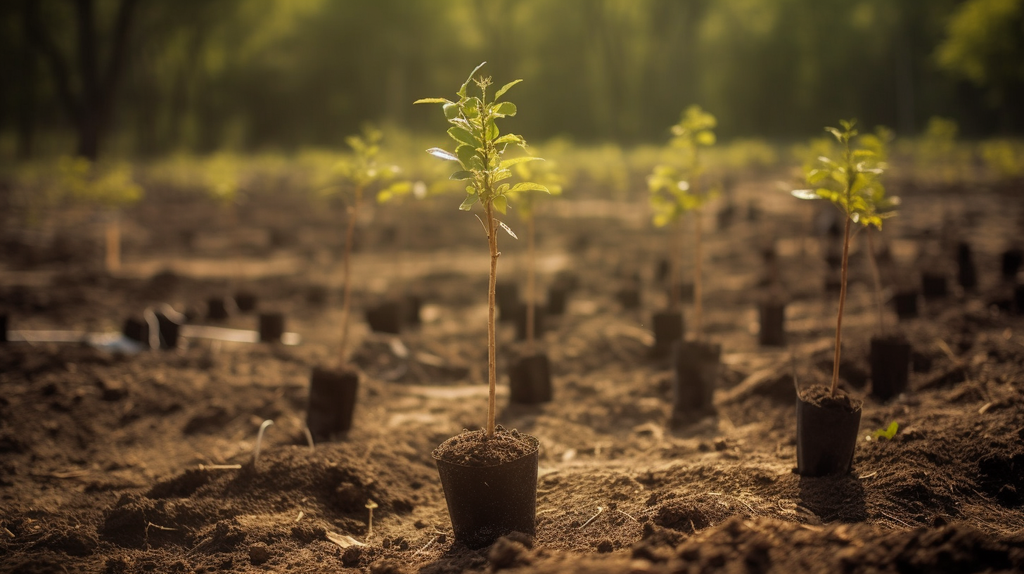 Planting trees for Earth Day 