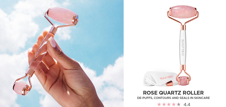 Shop BeautyBio Rose Quartz Roller - De-Puffs, Contours and Seals in Skincare