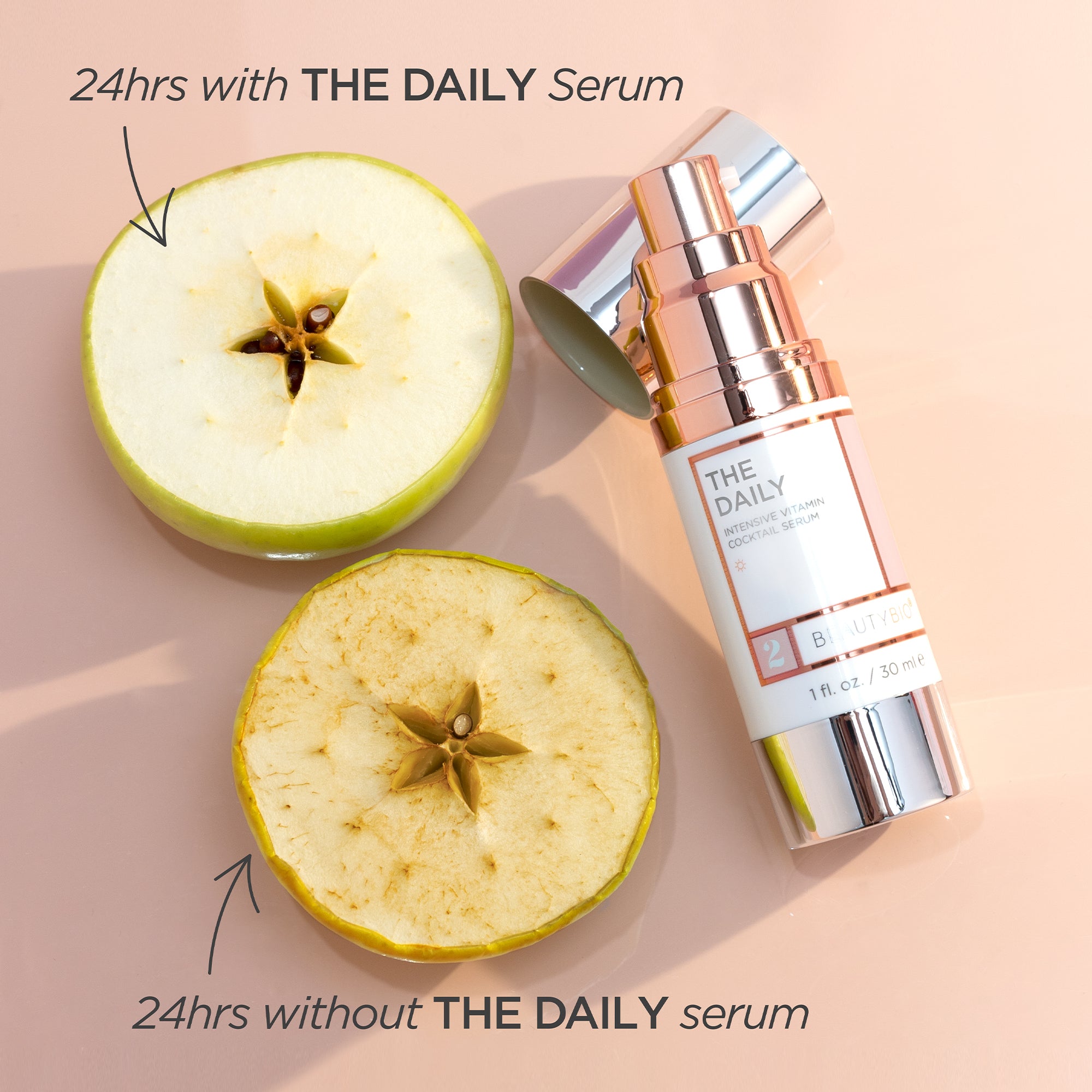 24hrs with and without the daily serum