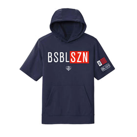 BSBL-SZN Youth Short Sleeve Hoodie V2 Navy – Baseball Lifestyle 101