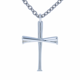 gold chain with baseball bat cross