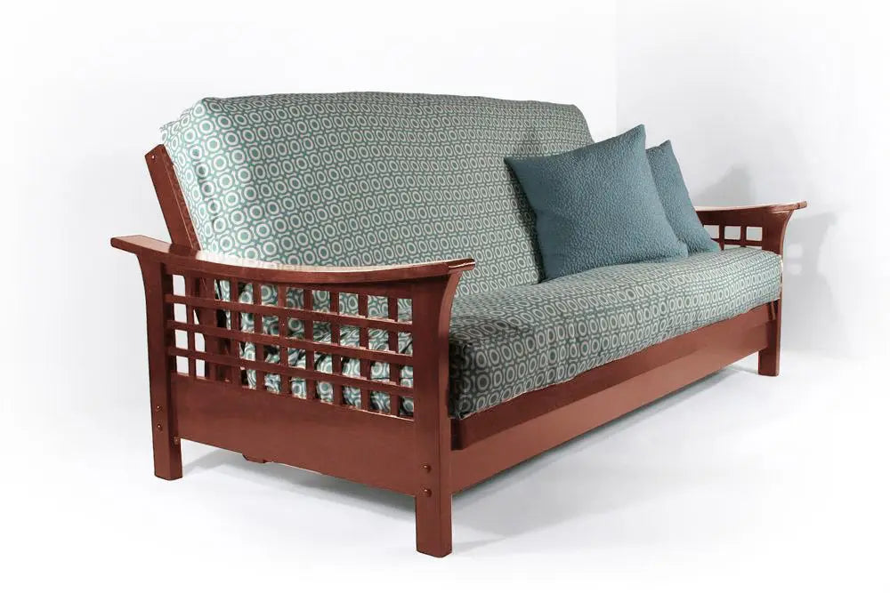 Trelli Warm Cherry Queen Wall Hugger Futon Frame from Strata Furniture