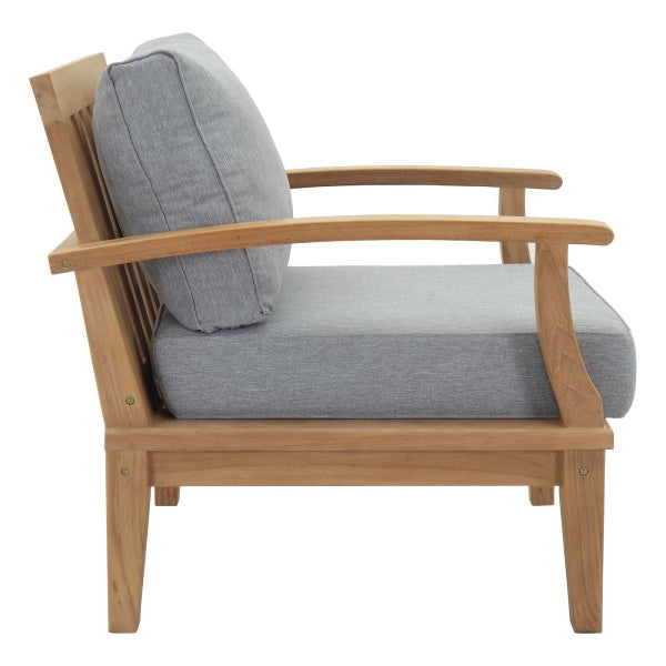 Marina Outdoor Patio Teak Armchair in Natural by Modway