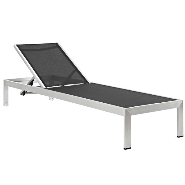 Shore Chaise with Cushions Outdoor Patio Aluminum Set of 4 by Modway