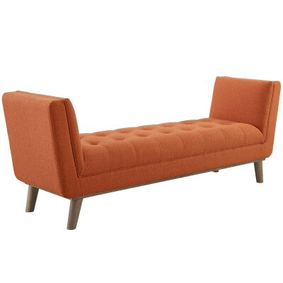 Haven Tufted Button Upholstered Fabric Accent Bench | Polyester by Modway