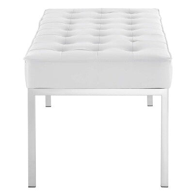 Loft Tufted Large Upholstered Faux Leather Bench by Modway