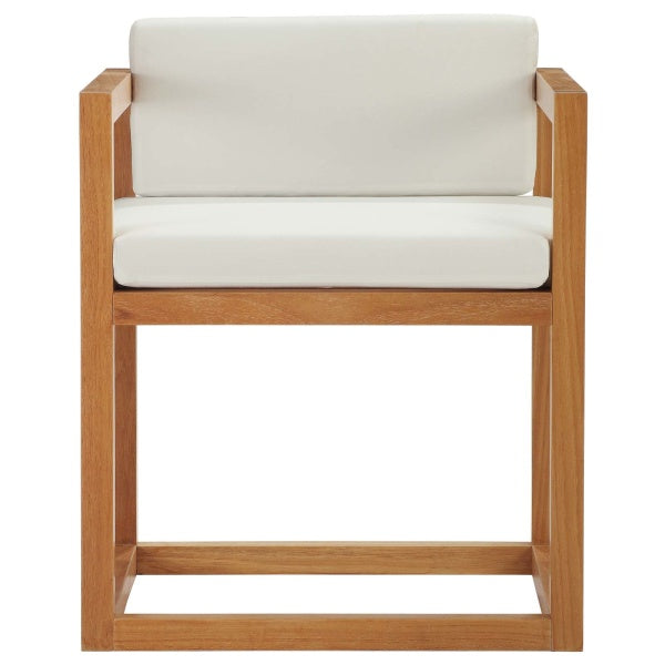 Newbury Accent Outdoor Patio Premium Grade A Teak Wood Armchair in White by Modway