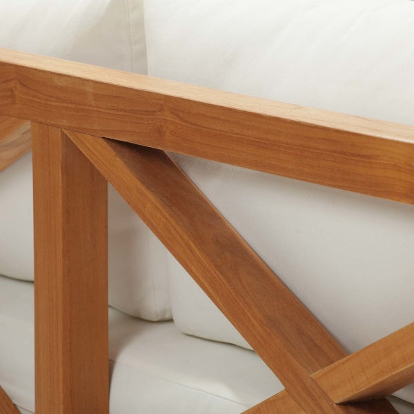Northlake Outdoor Patio Premium Grade A Teak Wood Sofa in White by Modway