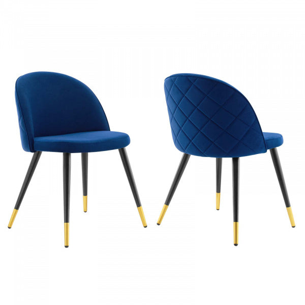 Cordial Performance Velvet Dining Chairs Set of 2 by Modway