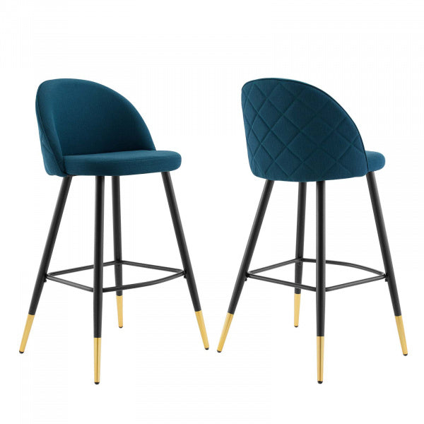 Cordial Fabric Bar Stools – Set of 2 | Polyester by Modway