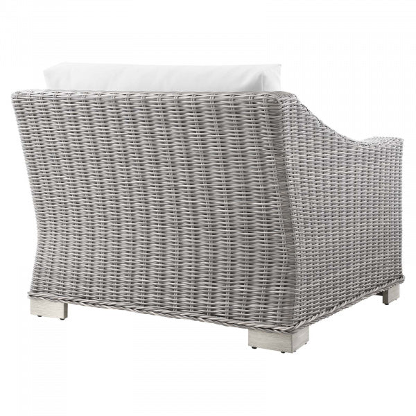 Conway Outdoor Patio Wicker Rattan Left-Arm Chair | Polyester by Modway