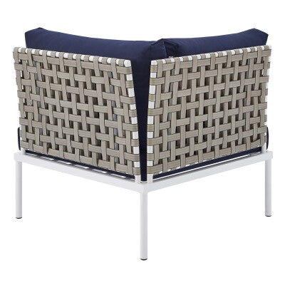 Harmony 8-Piece Sunbrella Basket Weave Outdoor Patio Aluminum Sectional Sofa Set by Modway