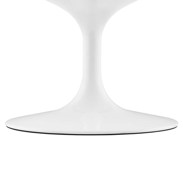 Lippa 42′ Oval Artificial Marble Coffee Table in White Black By Modway