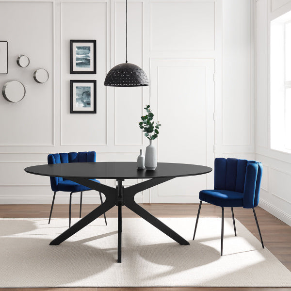 Traverse 71′ Oval Dining Table in Black Black By Modway