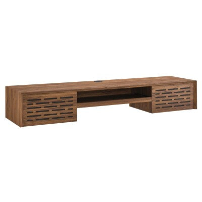 Merit 60' Wall Mount Wood Office Desk in Walnut by Modway