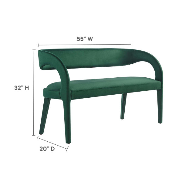 Pinnacle Performance Velvet Accent Bench By Modway