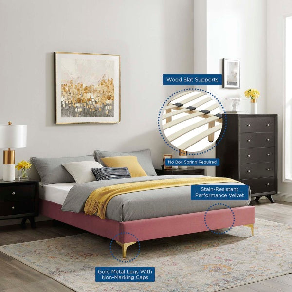 Aviana Performance Velvet Twin Bed By Modway