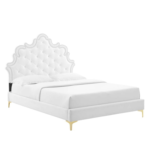 Sasha Button-Tufted Performance Velvet King Bed By Modway