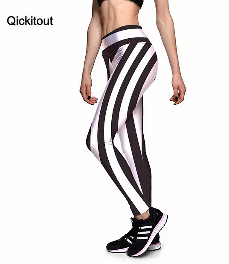 striped yoga pants black and white