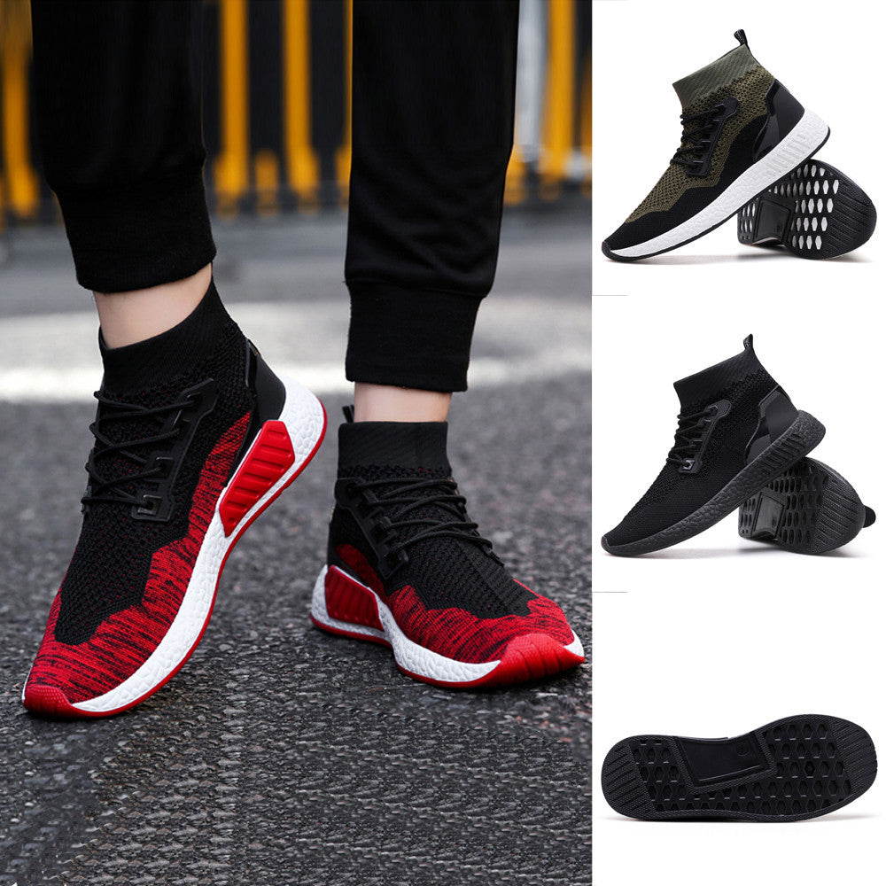 Men High Top Soft Sole Running Shoes 