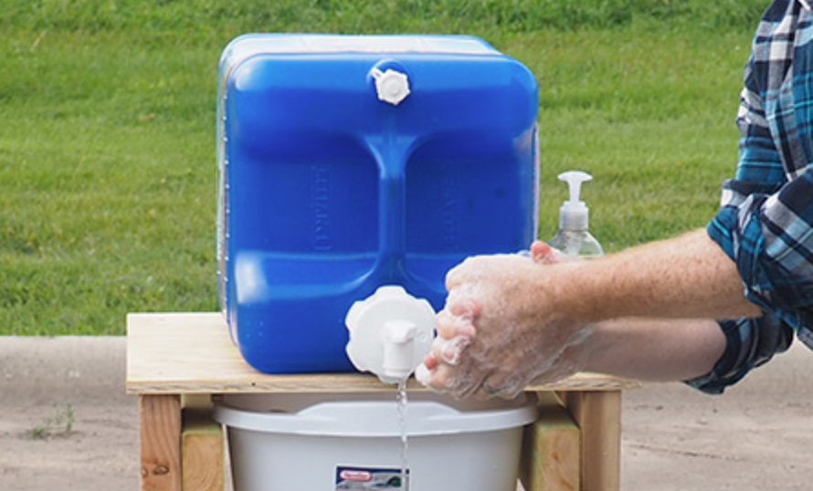 camping hack hand washing