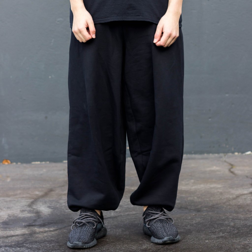 black oversized sweatpants