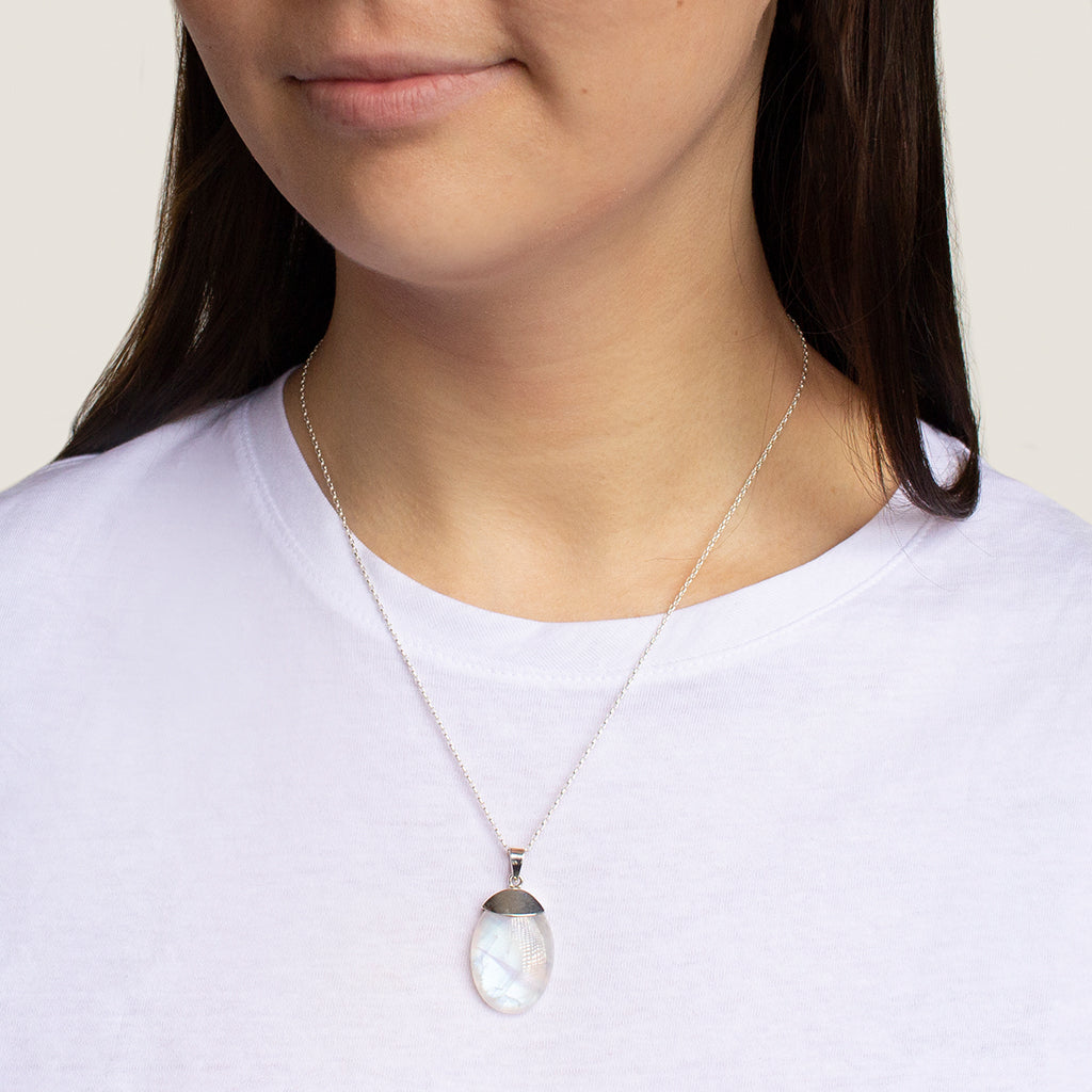 Naturalstone Peach Moonstone Necklace- Gold – Wishe19