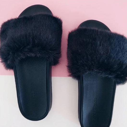 faux fur slides cheap