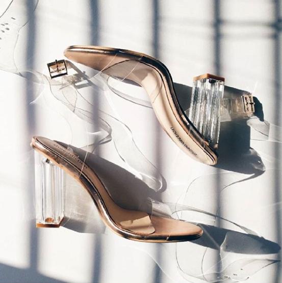 Erika: Rose Gold Clear Heels