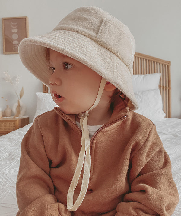 Wave Bucket - Cotton Bucket Hat in Beige