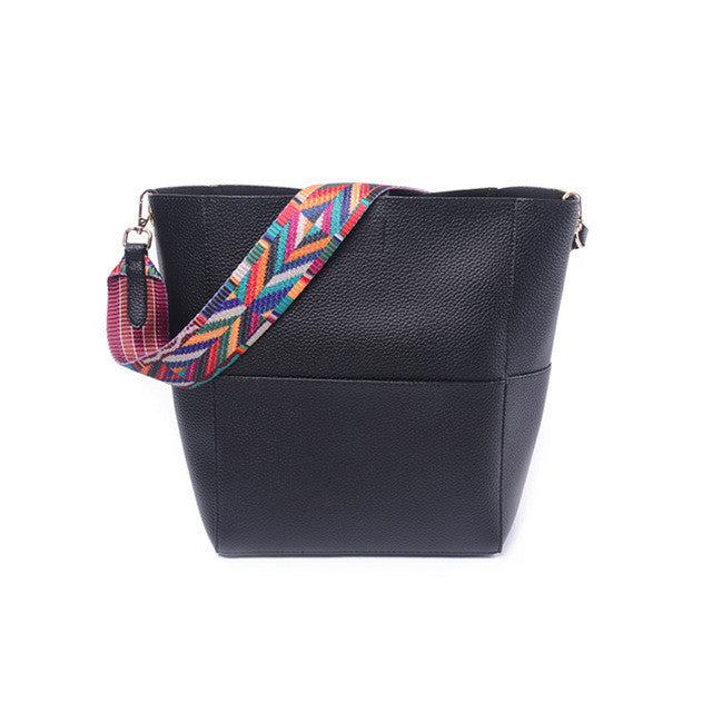 purse with colorful strap