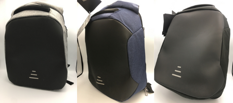 3 colours for the antitheft backpacks