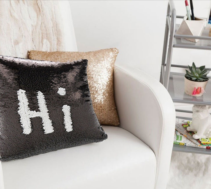 two way sequin cushion