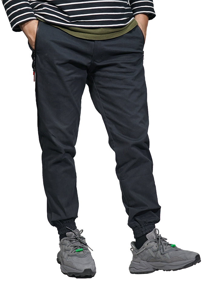 jogger pants double zipper