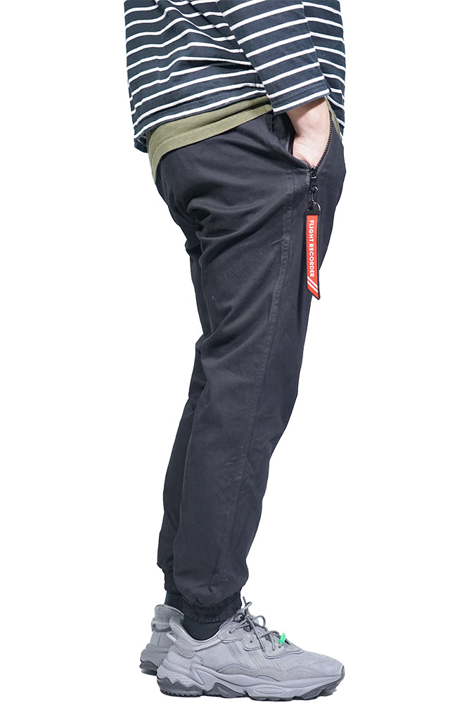 jogger pants double zipper