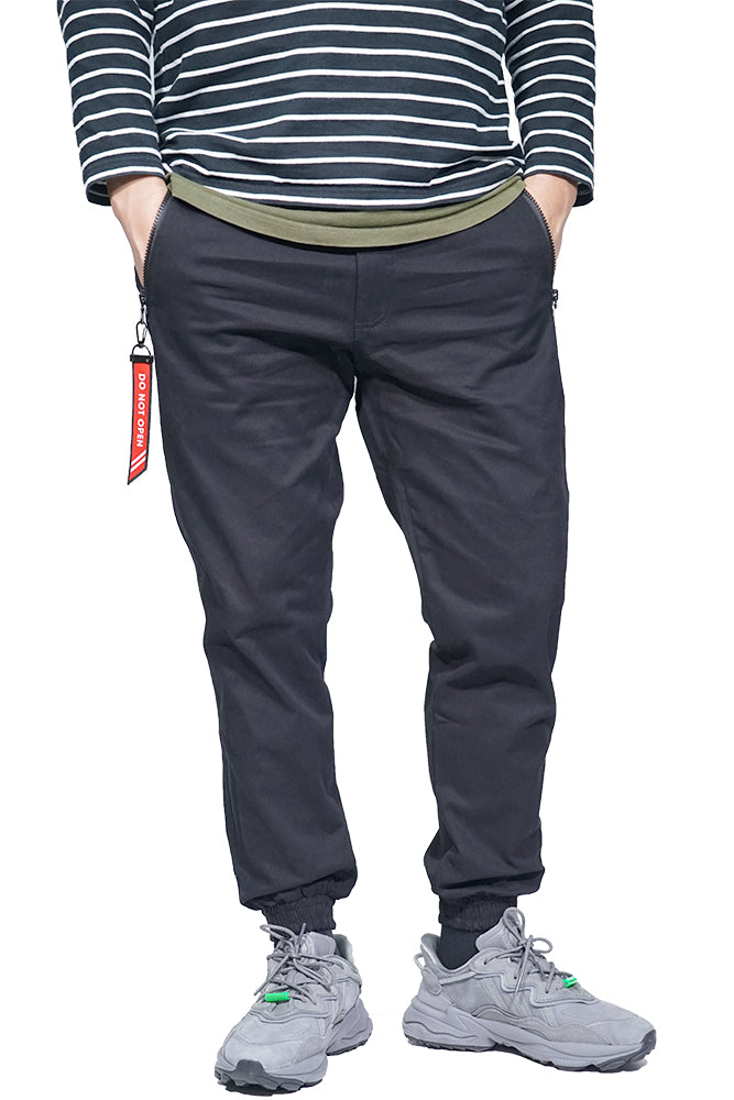 jogger pants double zipper